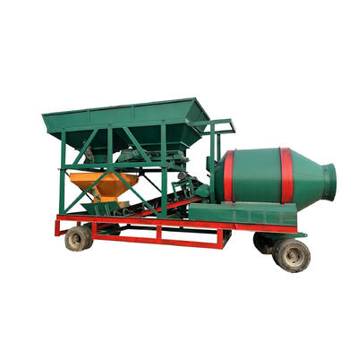 Equipos para plantas de cemento Serie JZM Mezcladora de tambor con tolva fija Máquina mezcladora de concreto móvil con alimentador en espiral