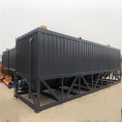 Equipo de la planta de cemento Suministro de la fábrica Tanque de cemento horizontal de una sola y doble capa Silo de cemento horizontal con puertos de descarga múltiples